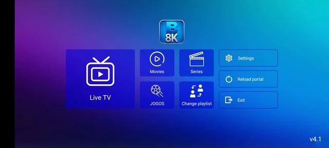 Bos Tv 8K Player v4.1 on screen