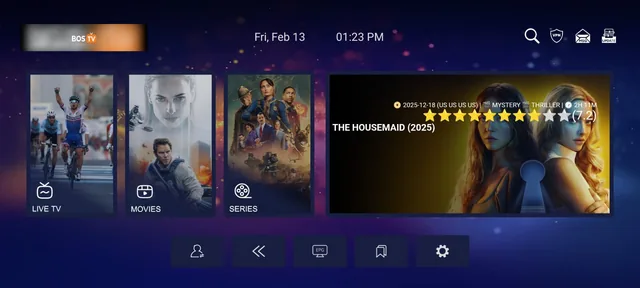 XC Bos Tv Player 7.0 on screen